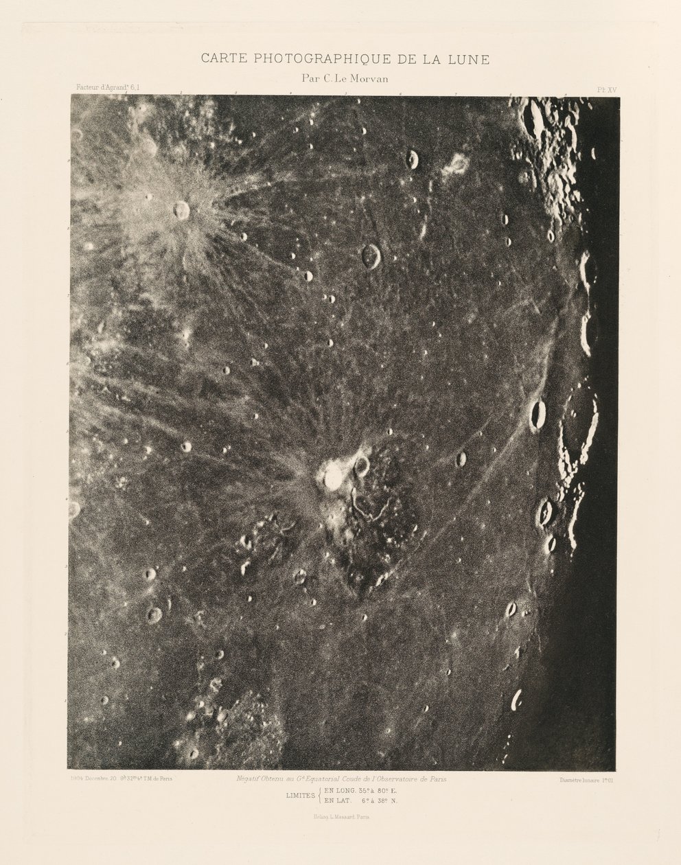 Fotografisk kart over månen, plansje XV, 20. desember av Charles le Morvan