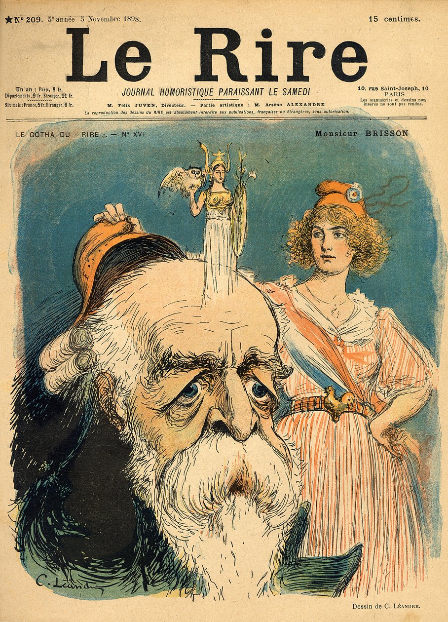 Karikatur av Henri Brisson, fra forsiden av 'Le Rire', 5. november 1898 av Charles Leandre
