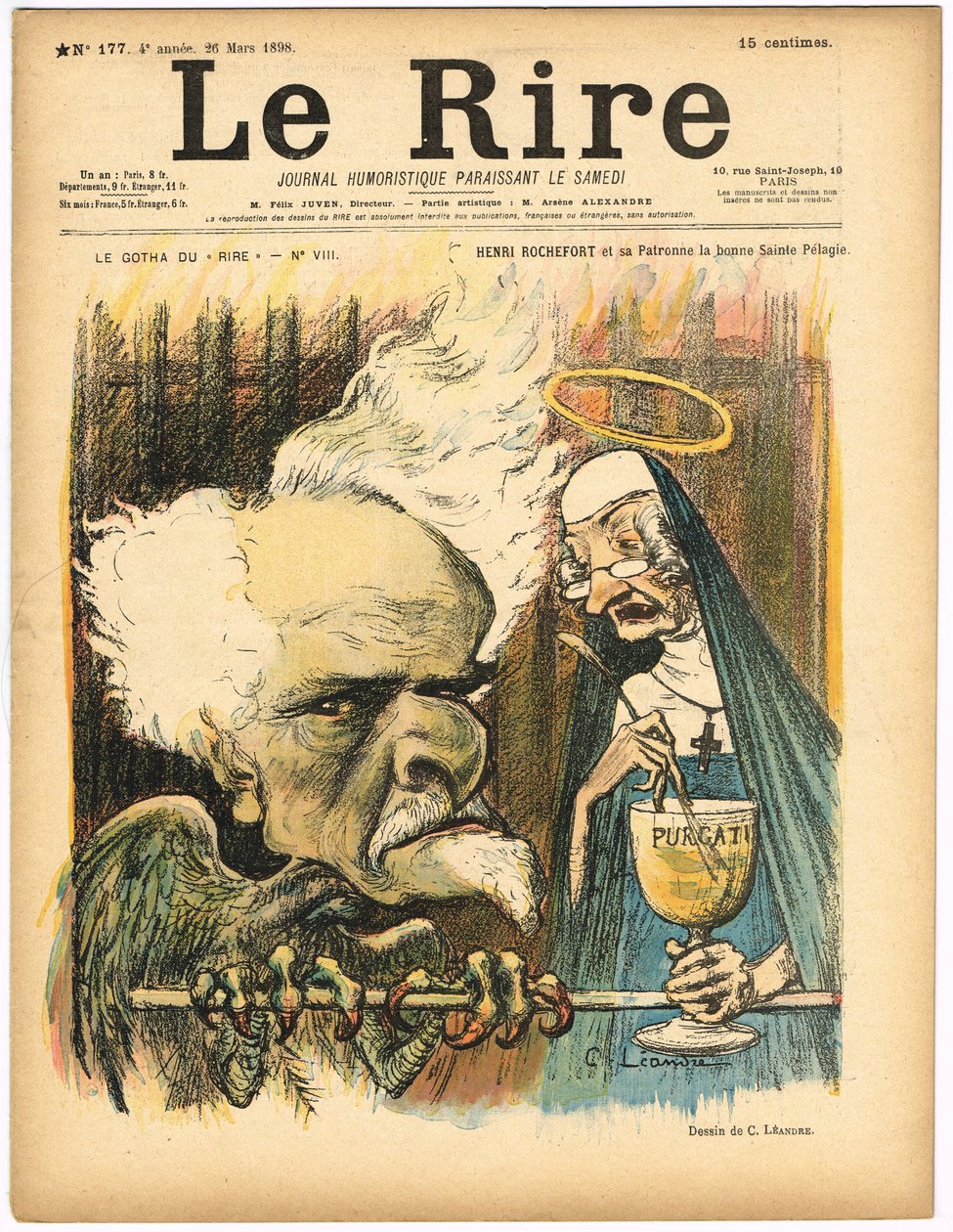 Omslag til “”Le Lire””, nummer 177, Satirical in Colors av Charles Leandre