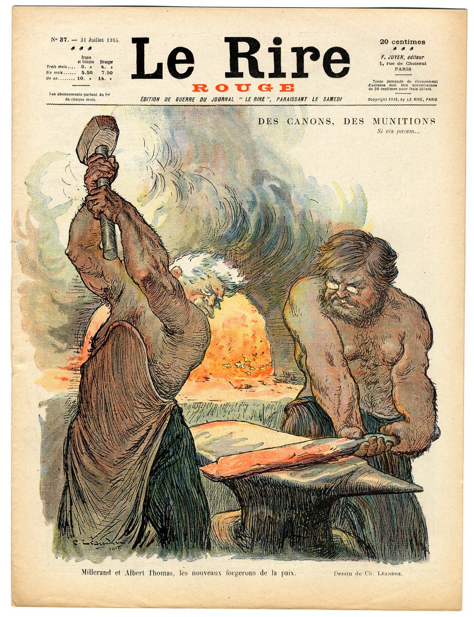 Omslag til "" The Red Laughter"", nummer 37, Satirical in Colors av Charles Leandre