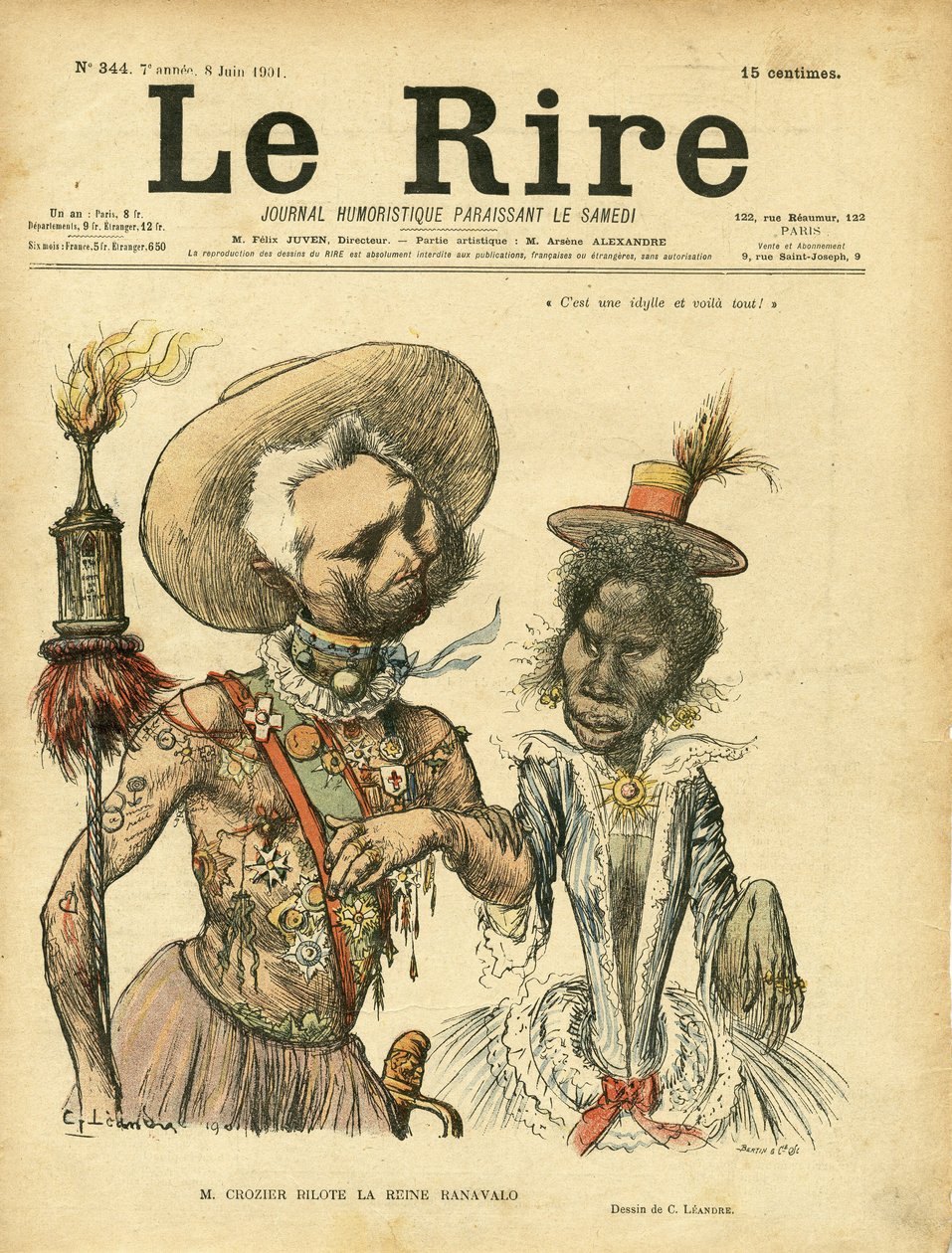 Illustrasjon av Charles Leandre (1862-1934) for Cover of Le Rire, nr. 264 av Charles Leandre