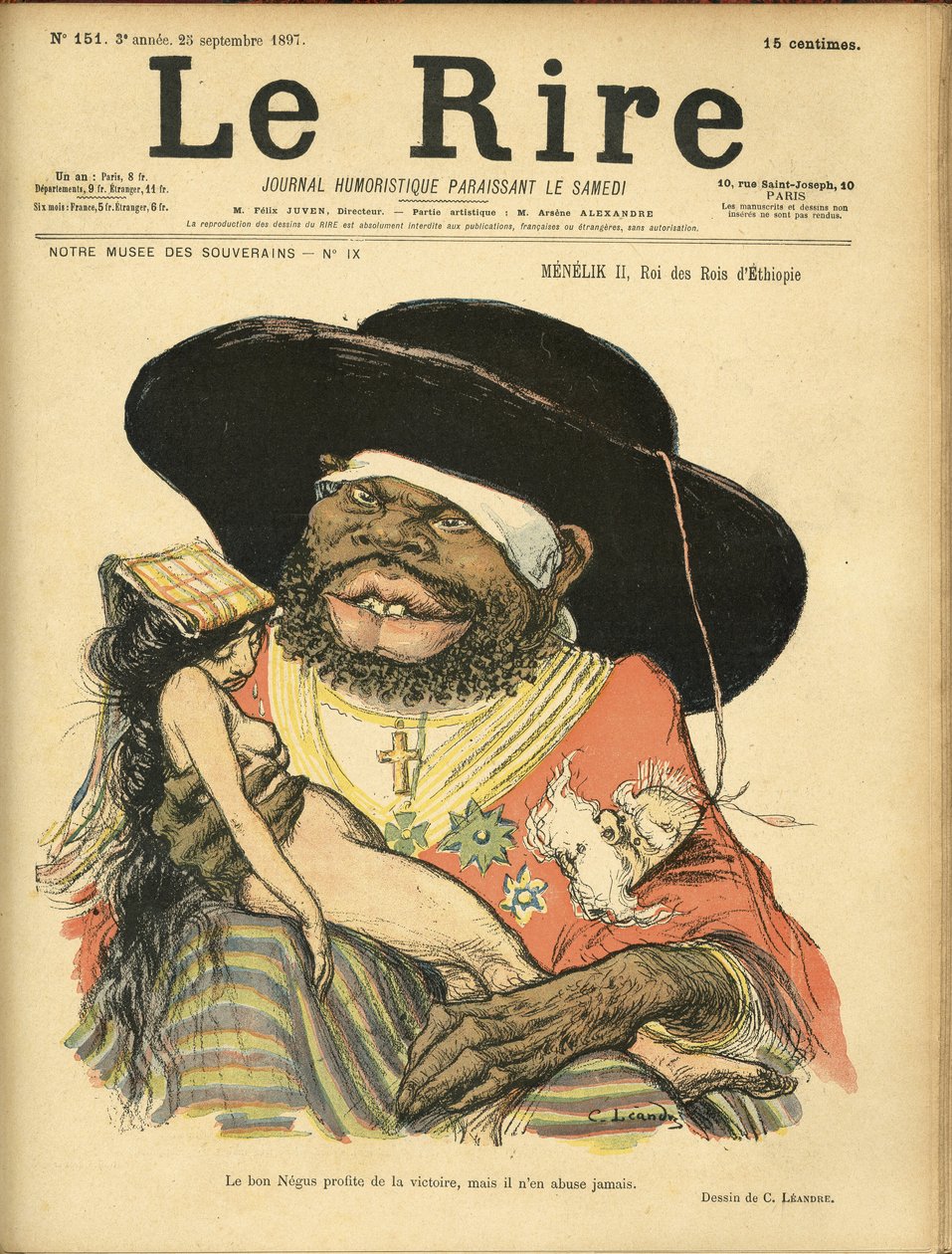 Illustrasjon av Charles Leandre (1862-1934) for omslaget til Le Lire av Charles Leandre