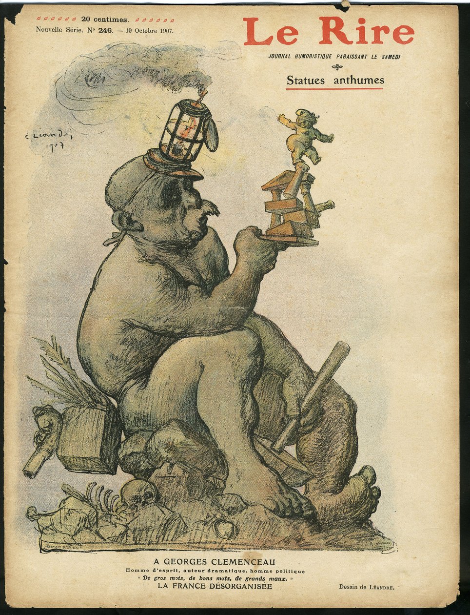 Illustrasjon av Charles Leandre (1862-1934) for omslaget til Le Rire av Charles Leandre