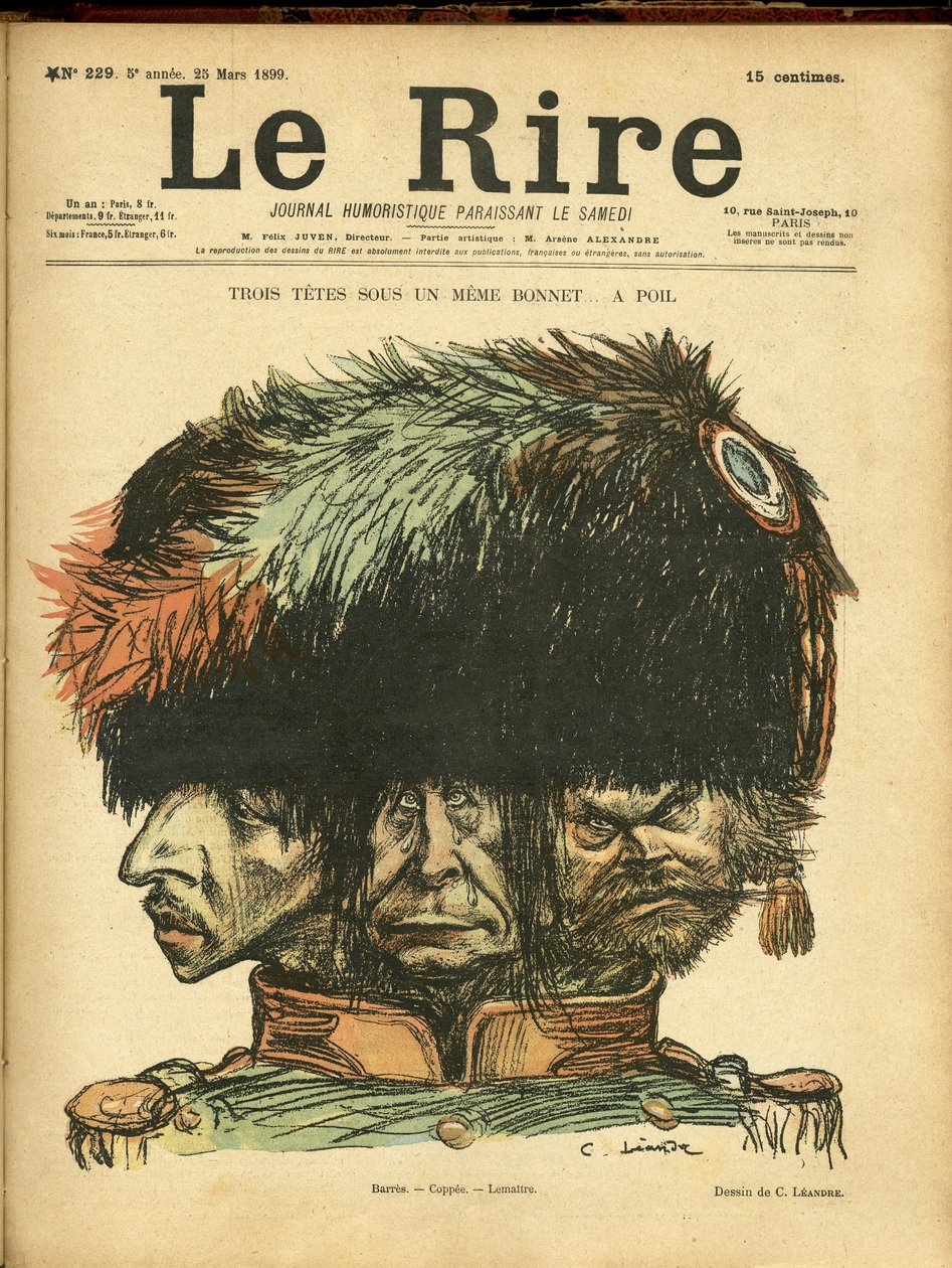 Illustrasjon av Charles Leandre (1862-1934) for omslaget til Le Rire av Charles Leandre