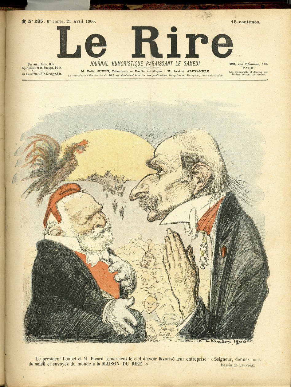 Illustrasjon av Charles Leandre (1862-1934) for omslaget til Le Rire av Charles Leandre