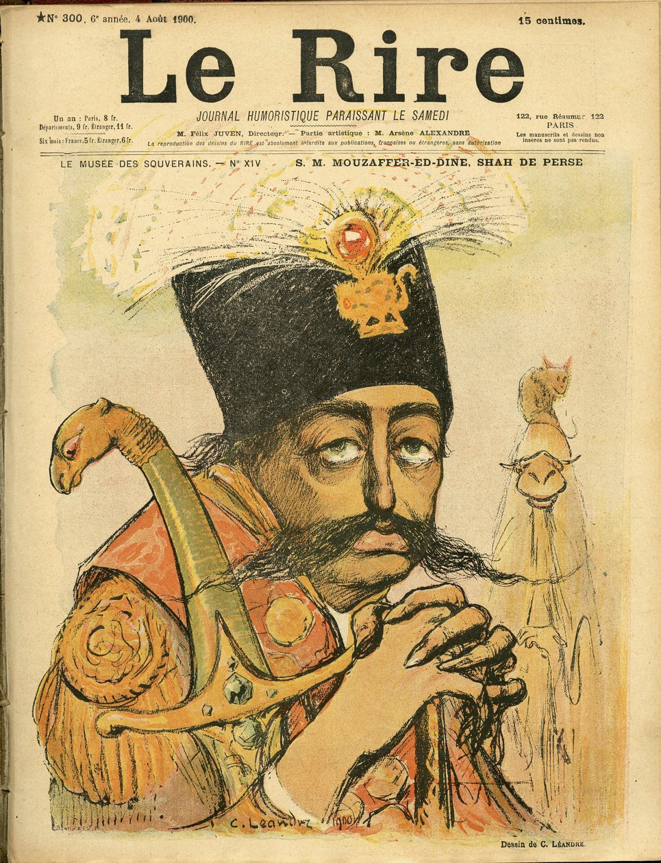 Illustrasjon av Charles Leandre (1862-1934) for omslaget til Le Rire av Charles Leandre