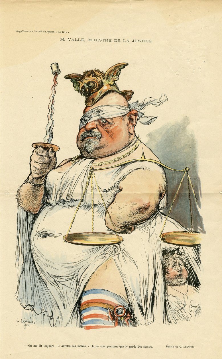 Illustrasjon av Charles Leandre (1862-1934) for omslaget til Le Rire av Charles Leandre