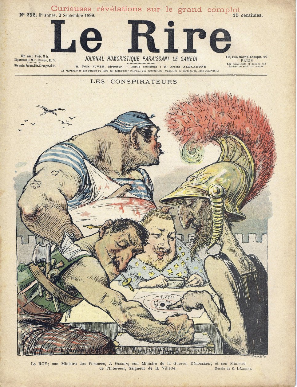 Illustrasjon av Charles Leandre (1862-1934) for omslaget til Le Rire av Charles Leandre