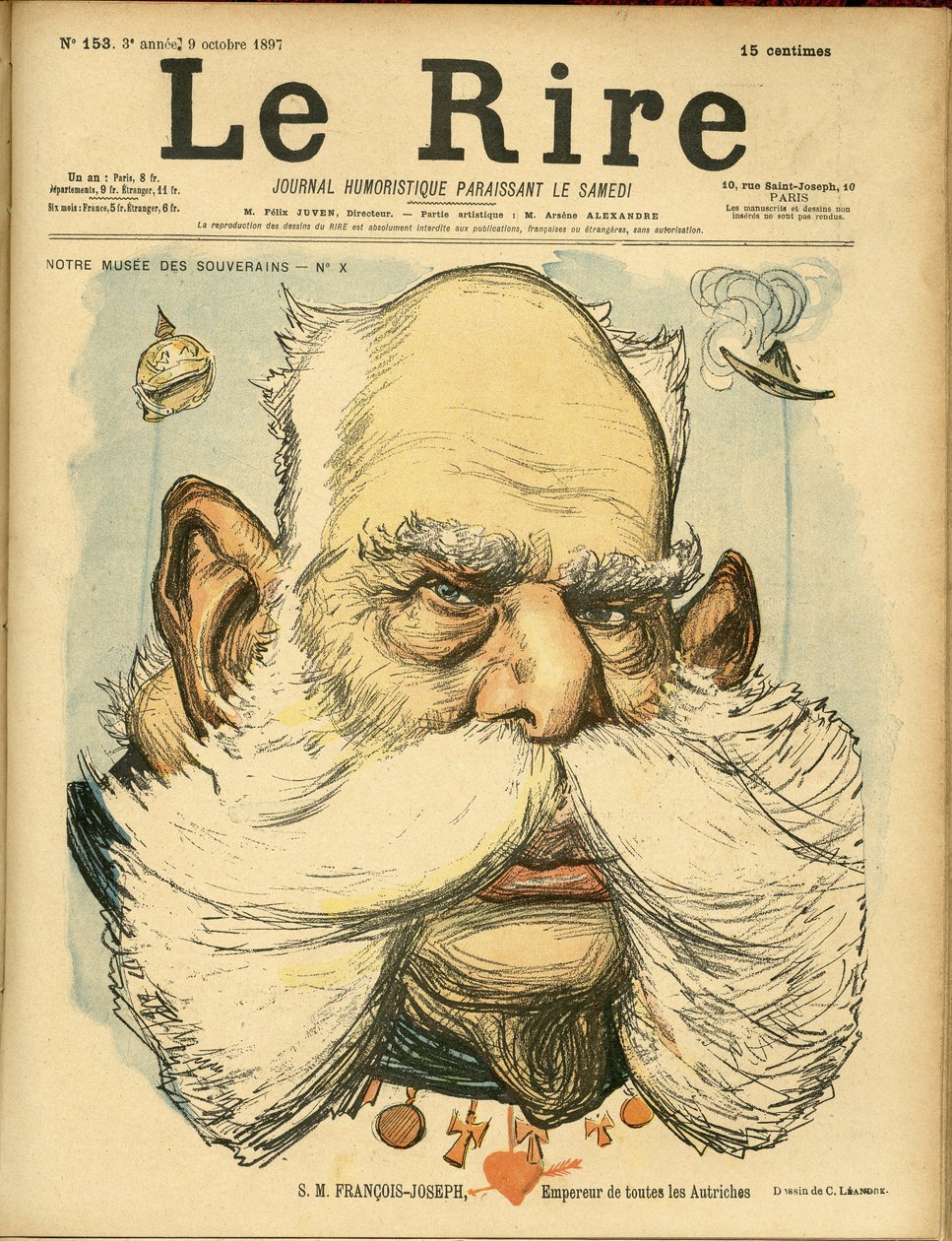 Illustrasjon av Charles Leandre (1862-1934) for omslaget til Le Rire av Charles Leandre