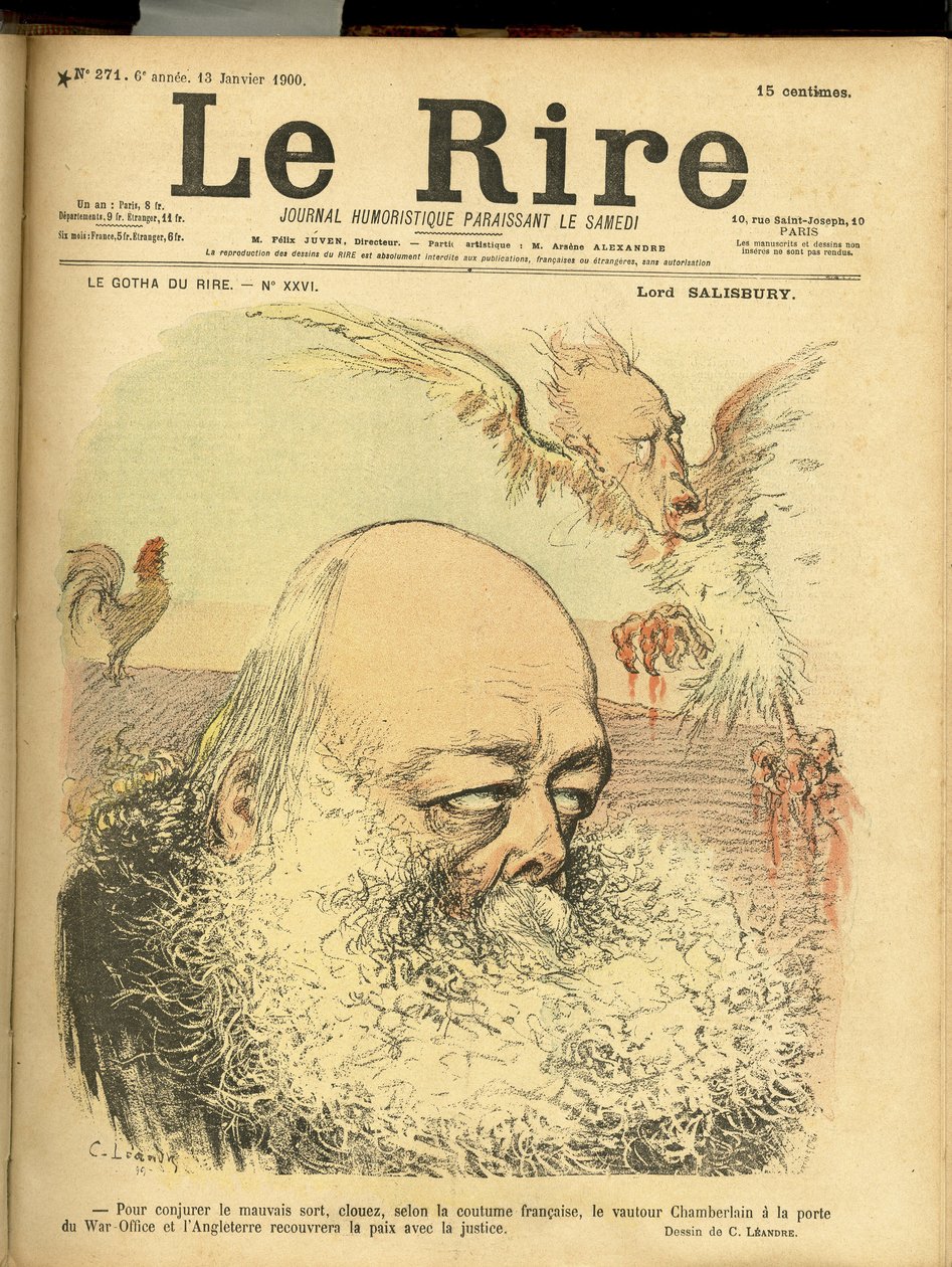 Illustrasjon av Charles Leandre (1862-1934) for omslaget til Le Rire av Charles Leandre