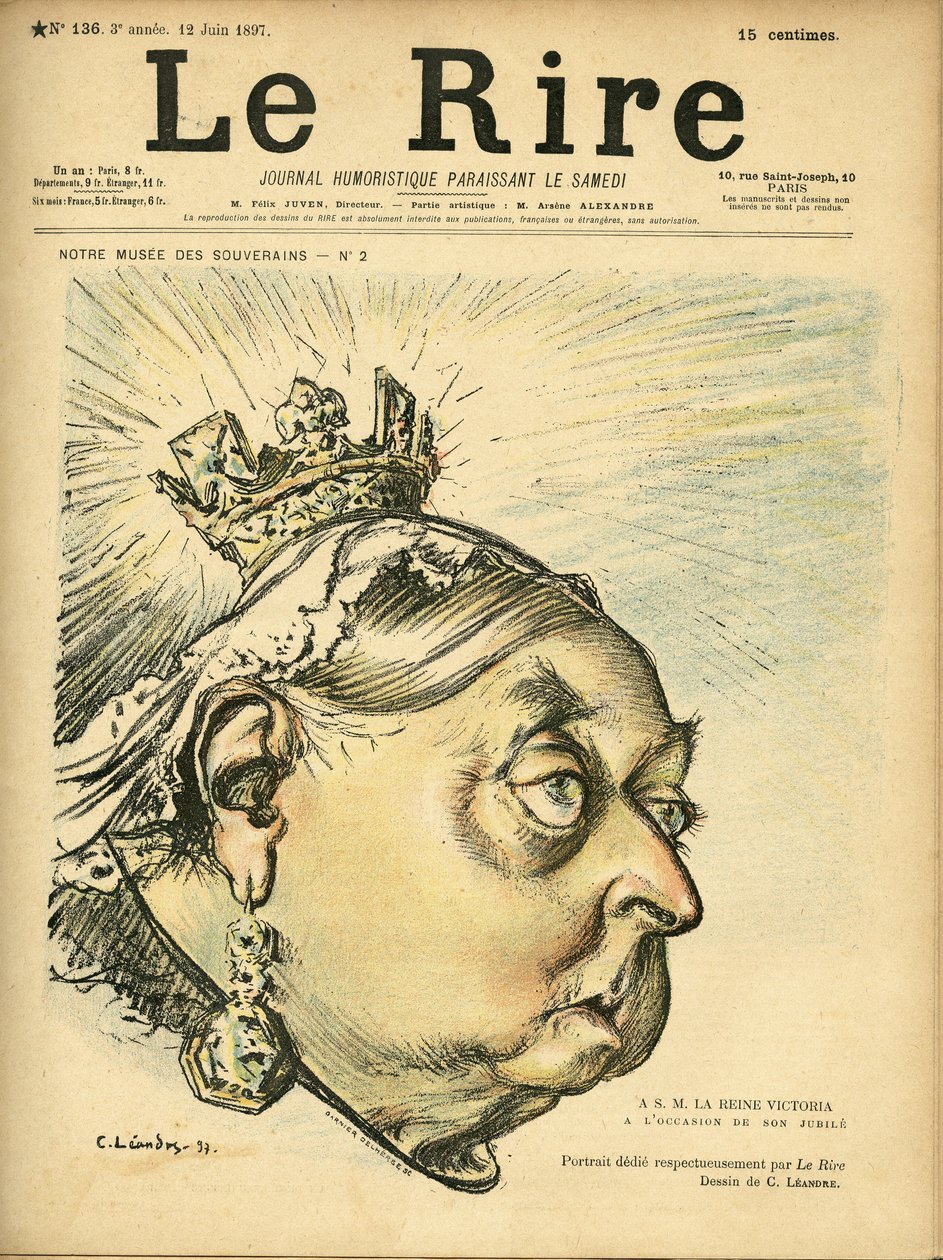 Illustrasjon av Charles Leandre (1862-1934) for omslaget til Le Rire av Charles Leandre