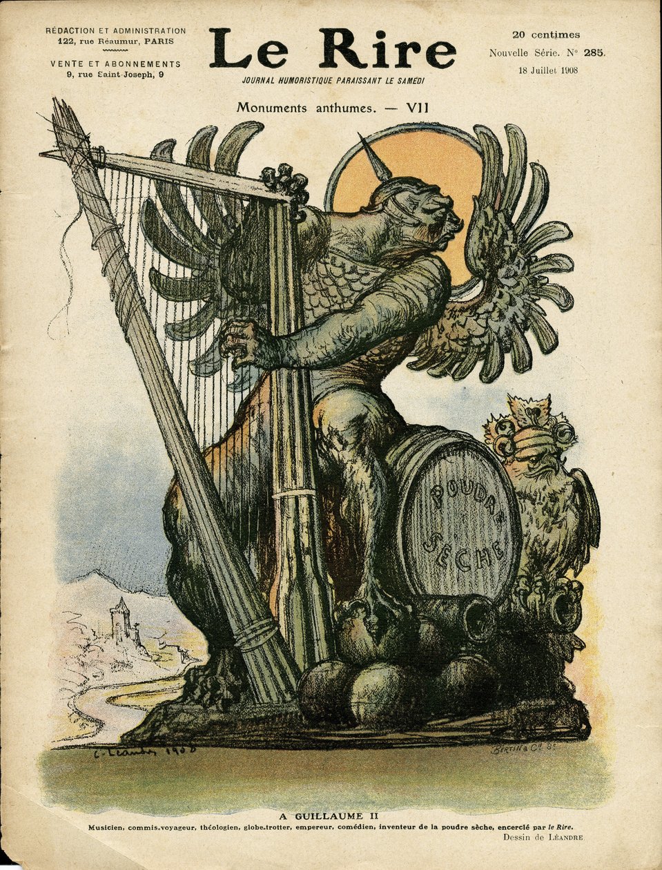 Illustrasjon av Charles Leandre (1862-1934) for omslaget til Le Rire av Charles Leandre