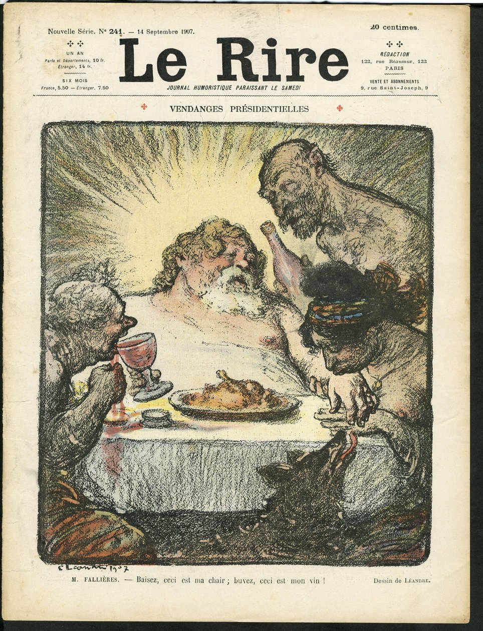 Illustrasjon av Charles Leandre (1862-1934) for omslaget til Le Rire av Charles Leandre