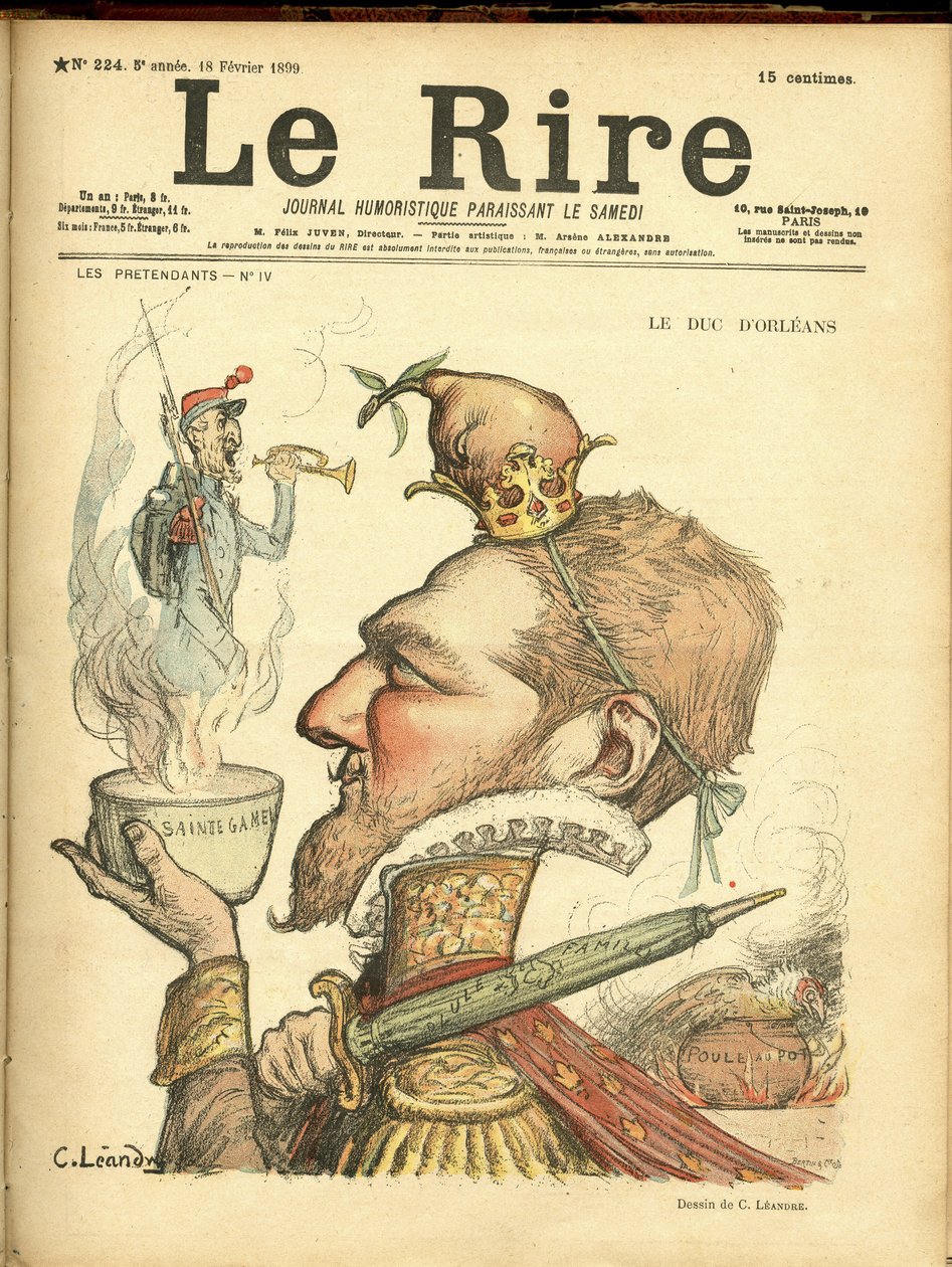 Illustrasjon av Charles Leandre (1862-1934) for omslaget til Le Rire av Charles Leandre