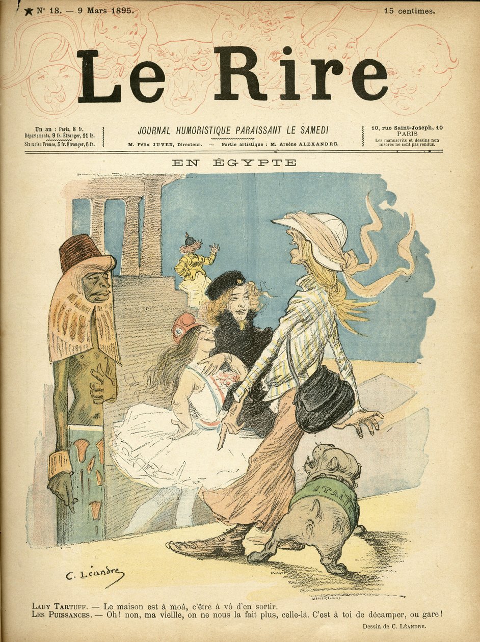 Illustrasjon av Charles Leandre (1862-1934) for omslaget til Le Rire av Charles Leandre
