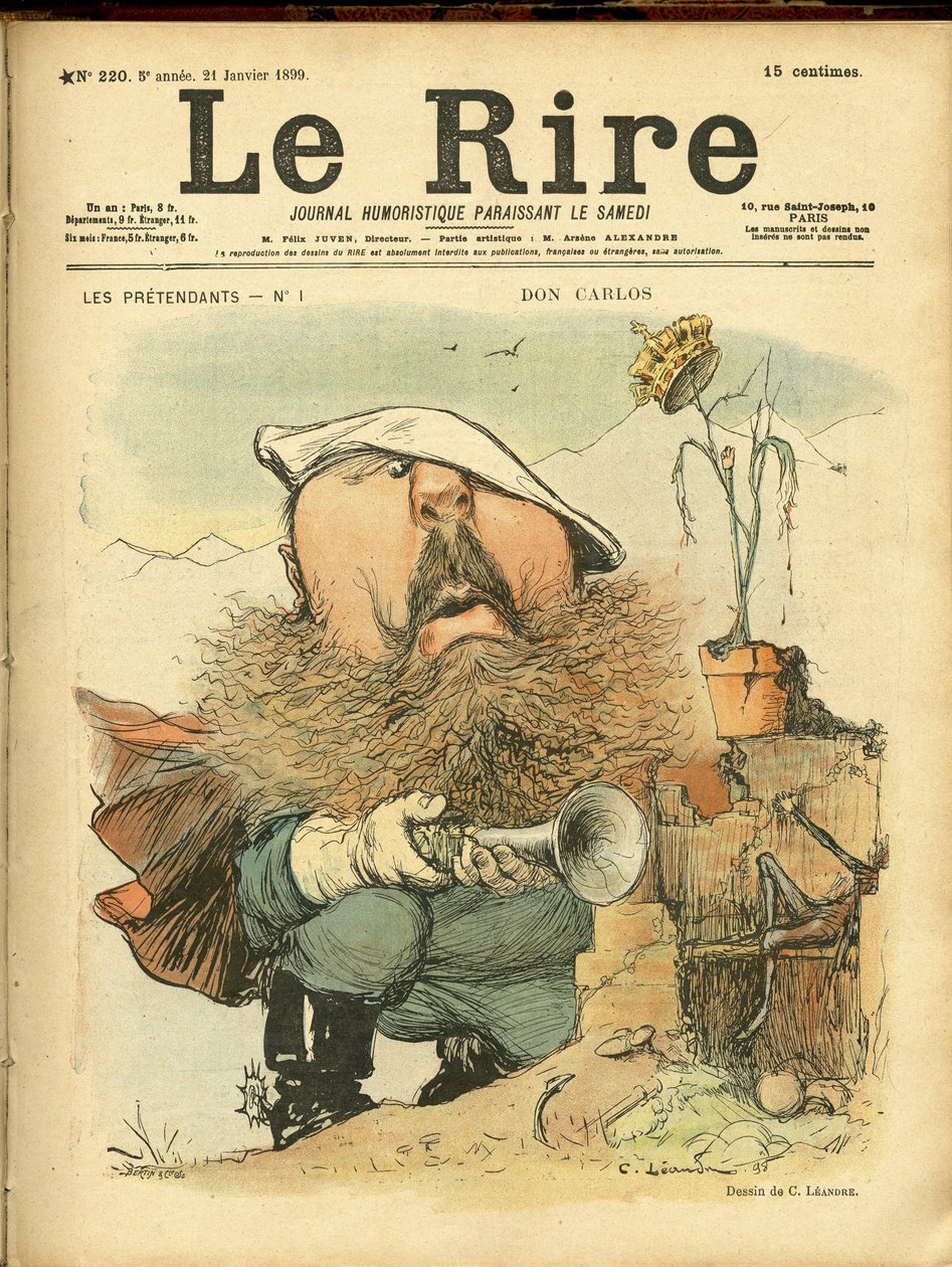 Illustrasjon av Charles Leandre (1862-1934) for omslaget til Le Rire av Charles Leandre