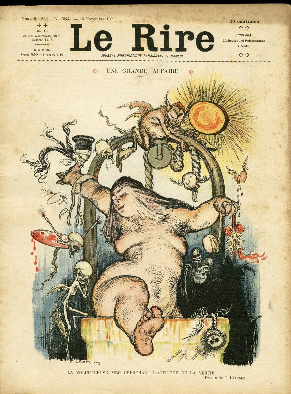 Illustrasjon av Charles Leandre (1862-1934) for omslaget til Le Rire av Charles Leandre
