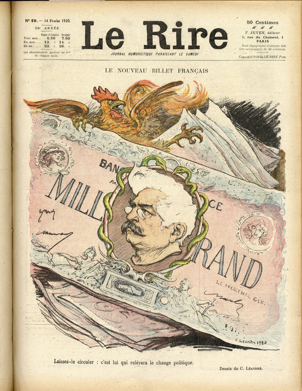 Illustrasjon av Charles Leandre (1862-1934) for omslaget til Le Rire av Charles Leandre
