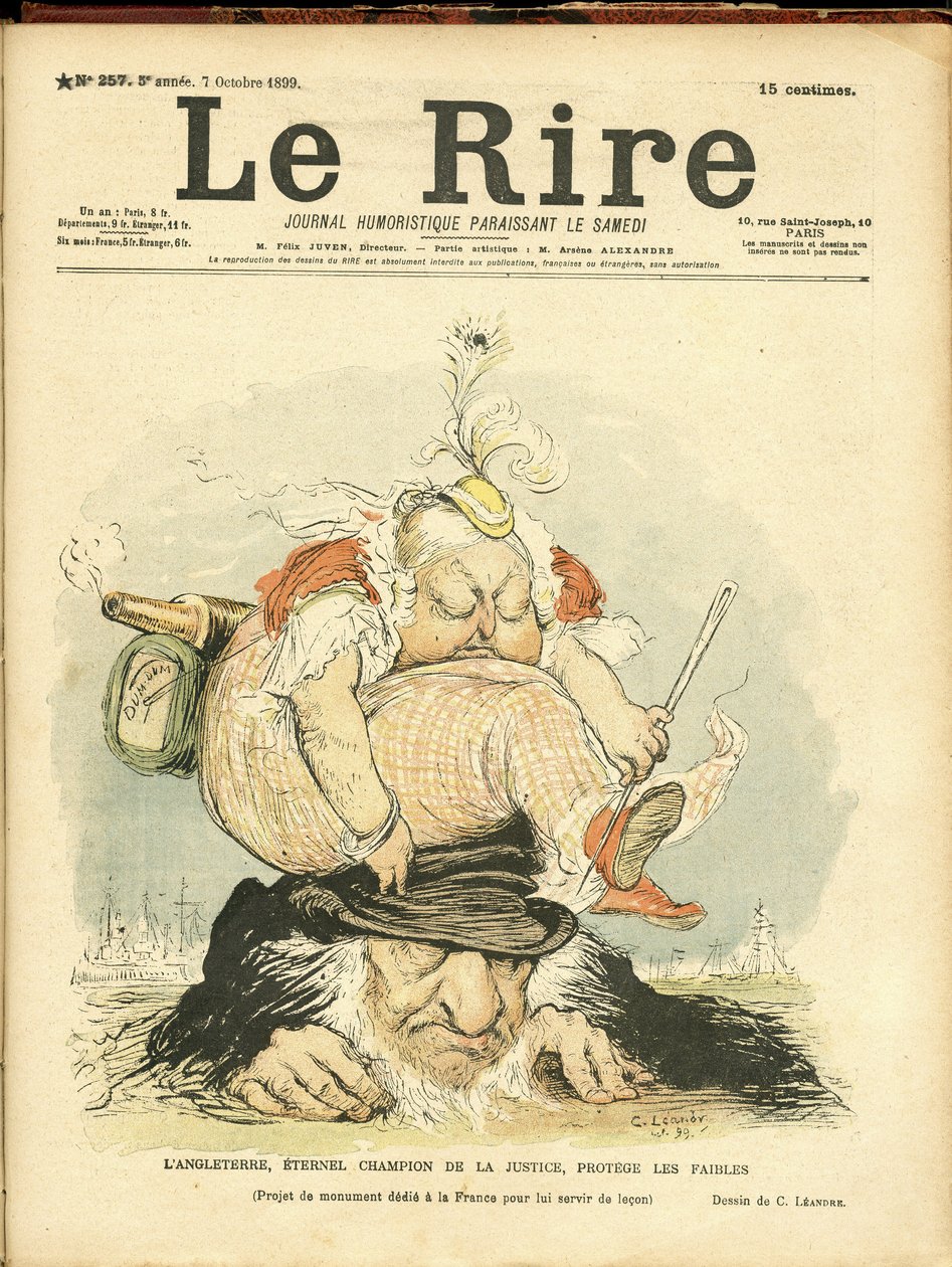 Illustrasjon av Charles Leandre (1862-1934) for omslaget til Le Rire av Charles Leandre
