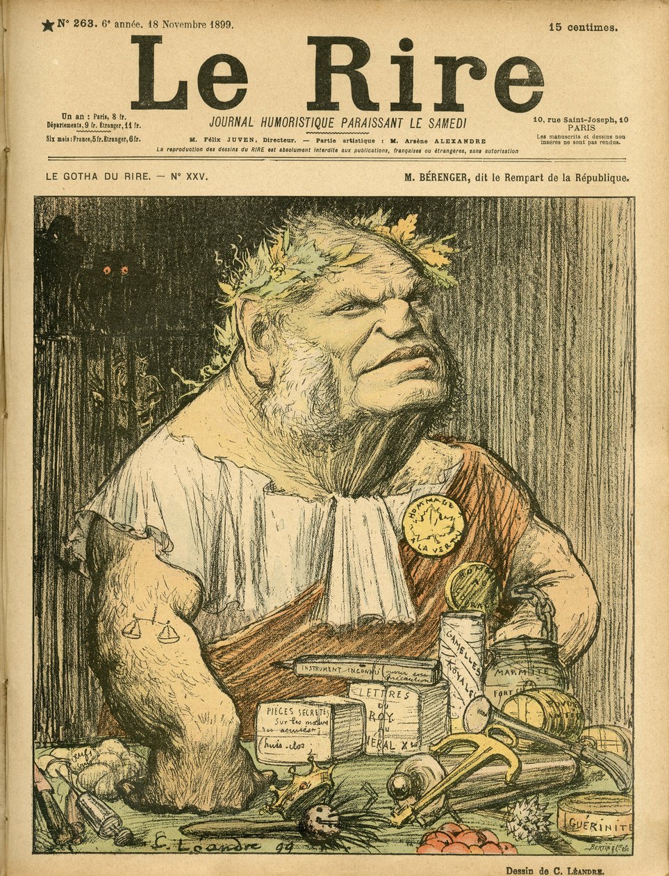 Illustrasjon av Charles Leandre (1862-1934) for omslaget til Le Rire, nr. 263 av Charles Leandre