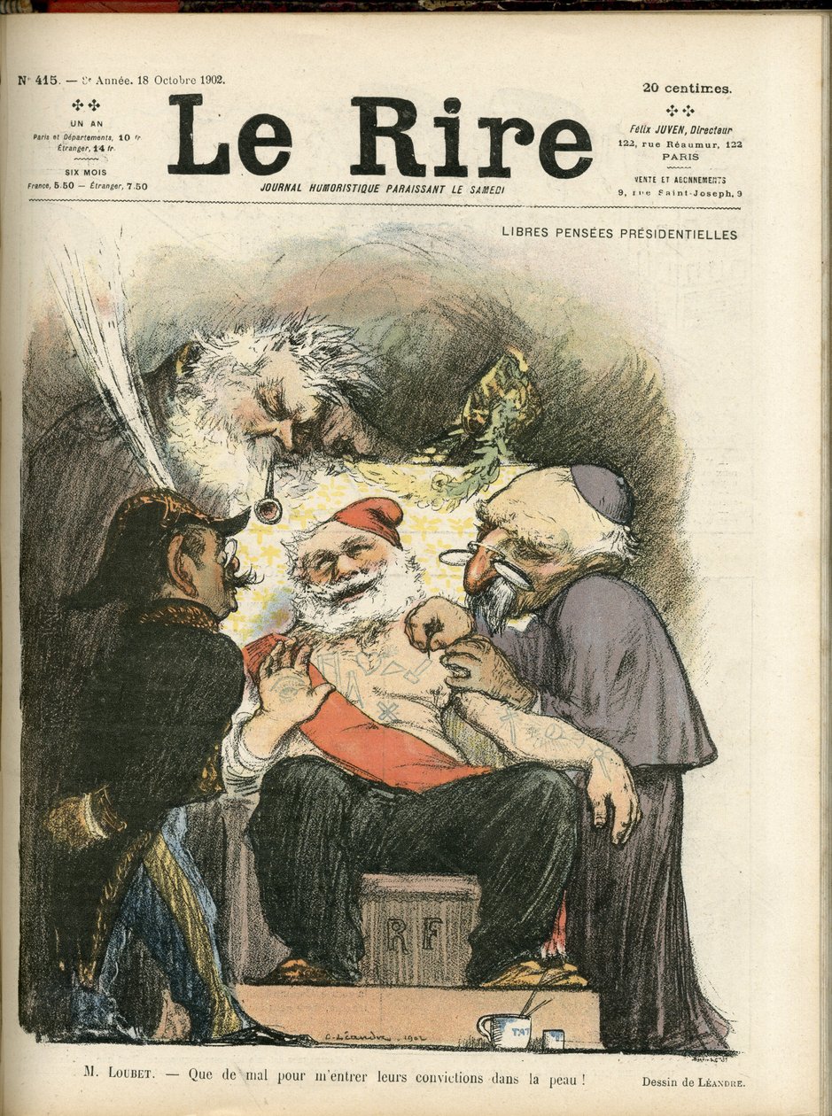 Illustrasjon av Charles Leandre (1862-1934) for omslaget til Le Rire, nr. 415 av Charles Leandre