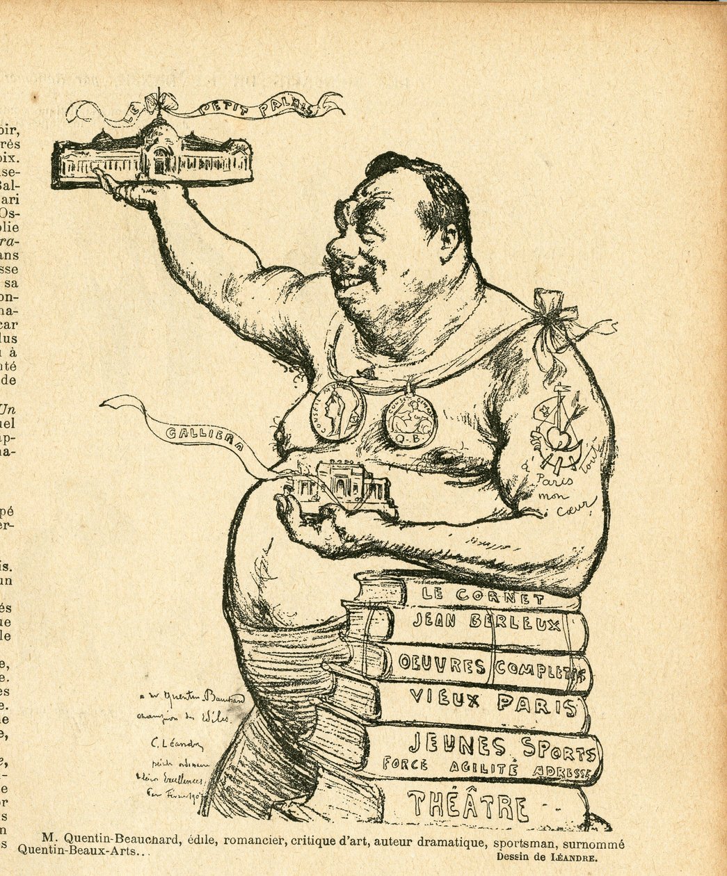 Le Lire, satirisk i svart-hvitt av Charles Leandre