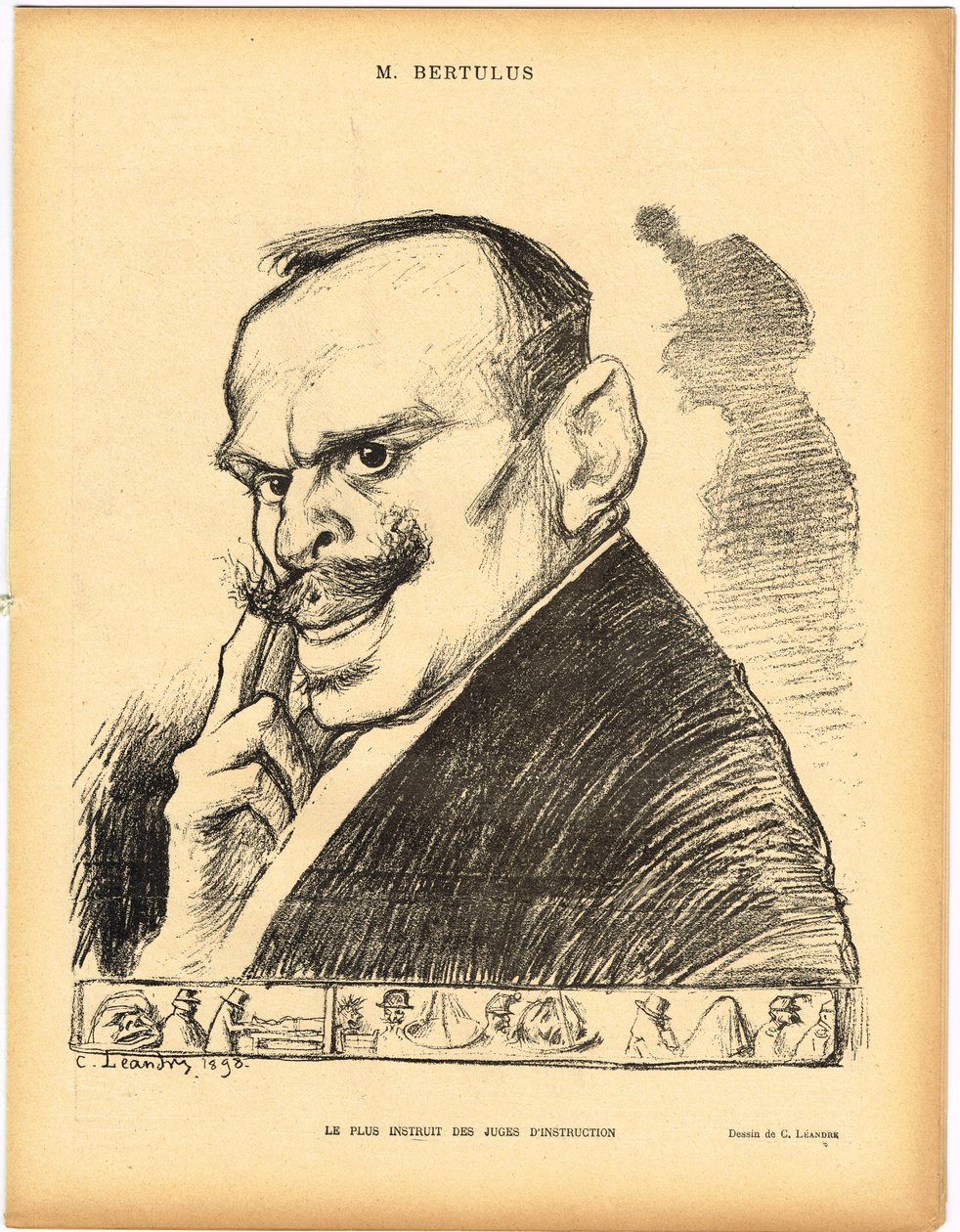 Le Lrire, satirisk i svart-hvitt av Charles Leandre