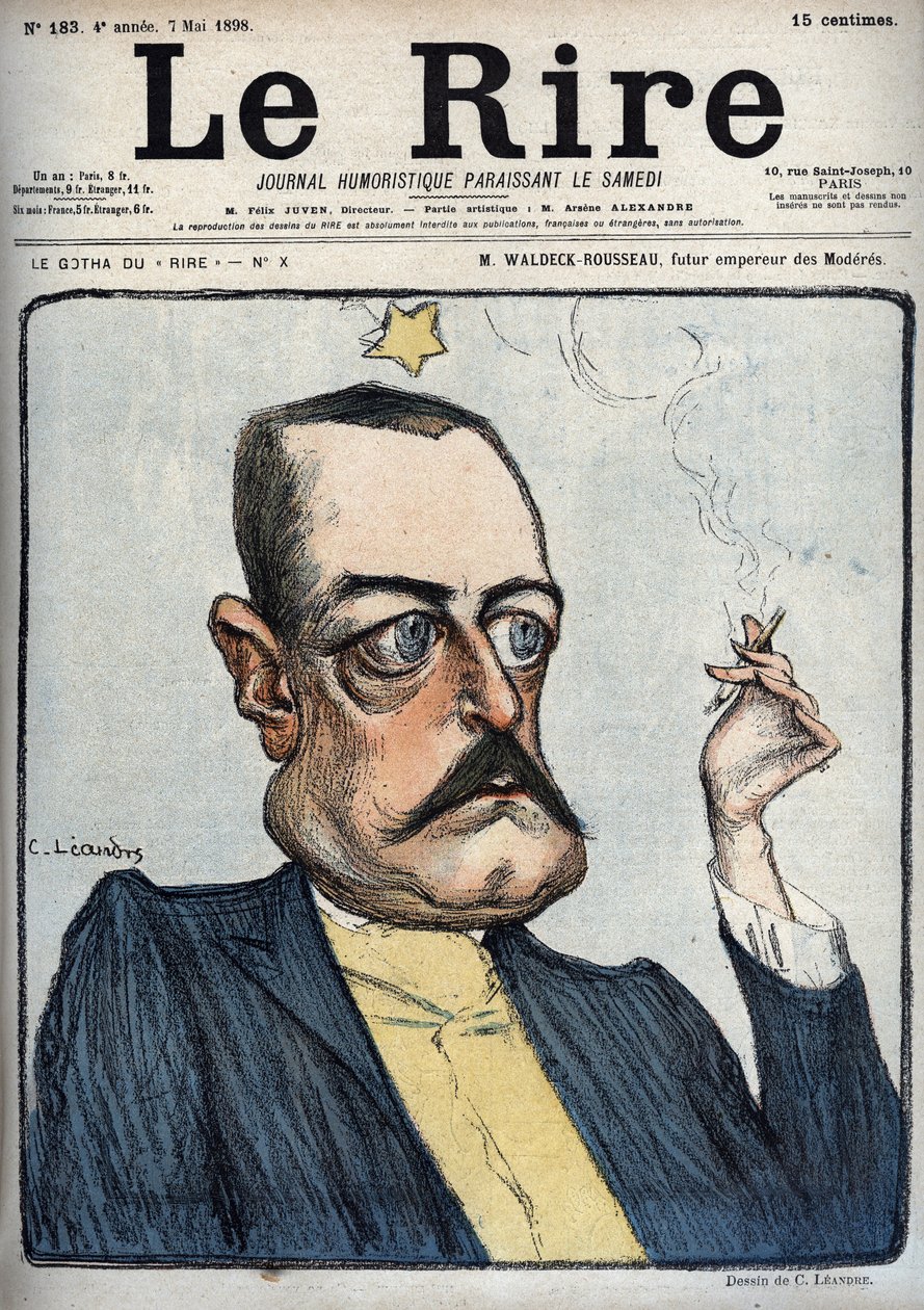 M. Waldeck-Rousseau fremtidige keiser av Moderes - Karikatur av Pierre Waldeck Rousseau (Waldeck-Rousseau) (1846-1904) av Charles Leandre (1862-1934) i "" Le Rire "" av 7. mai av Charles Leandre