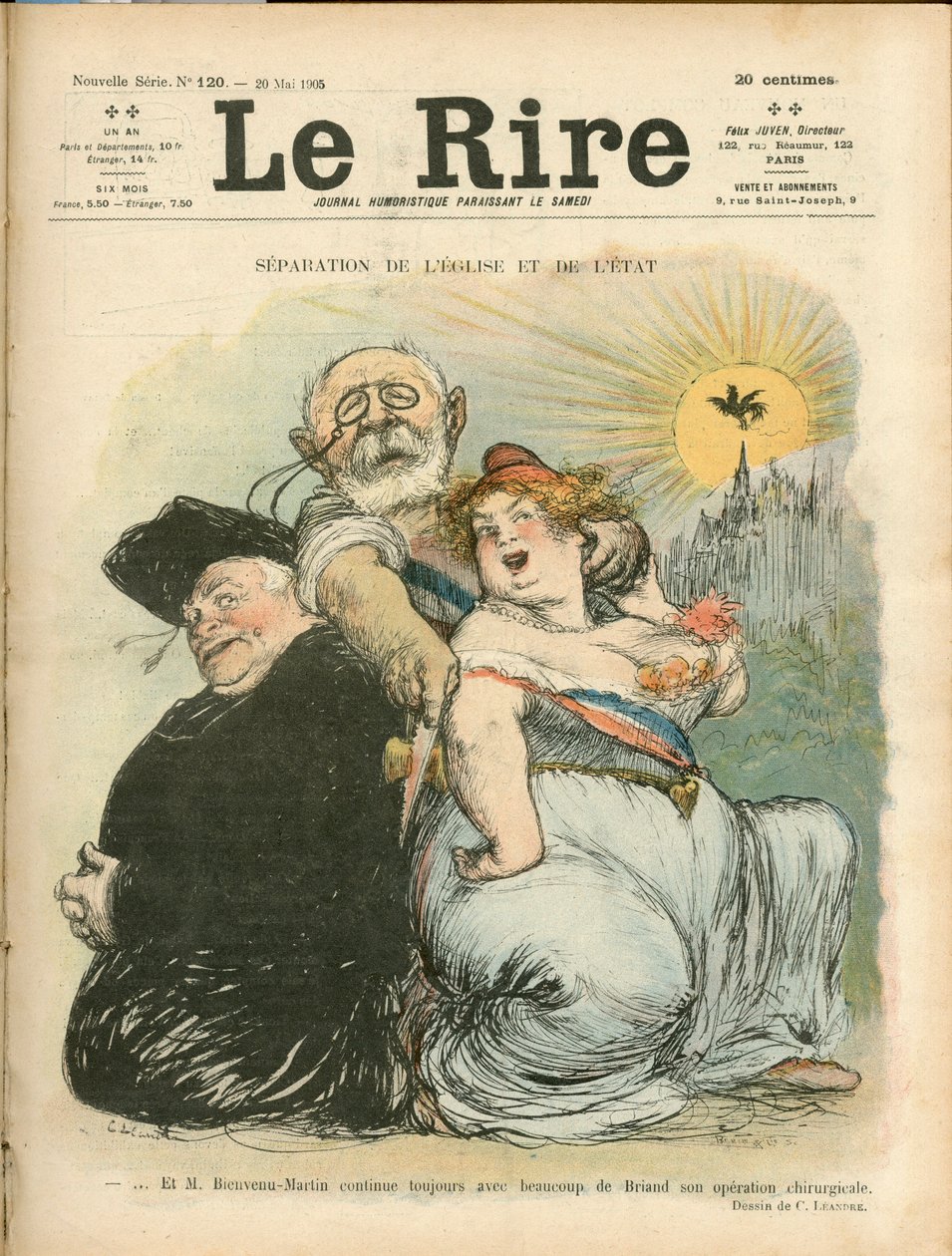 Separasjon av kirke og stat - cover av «Le Laughing» av Charles Leandre