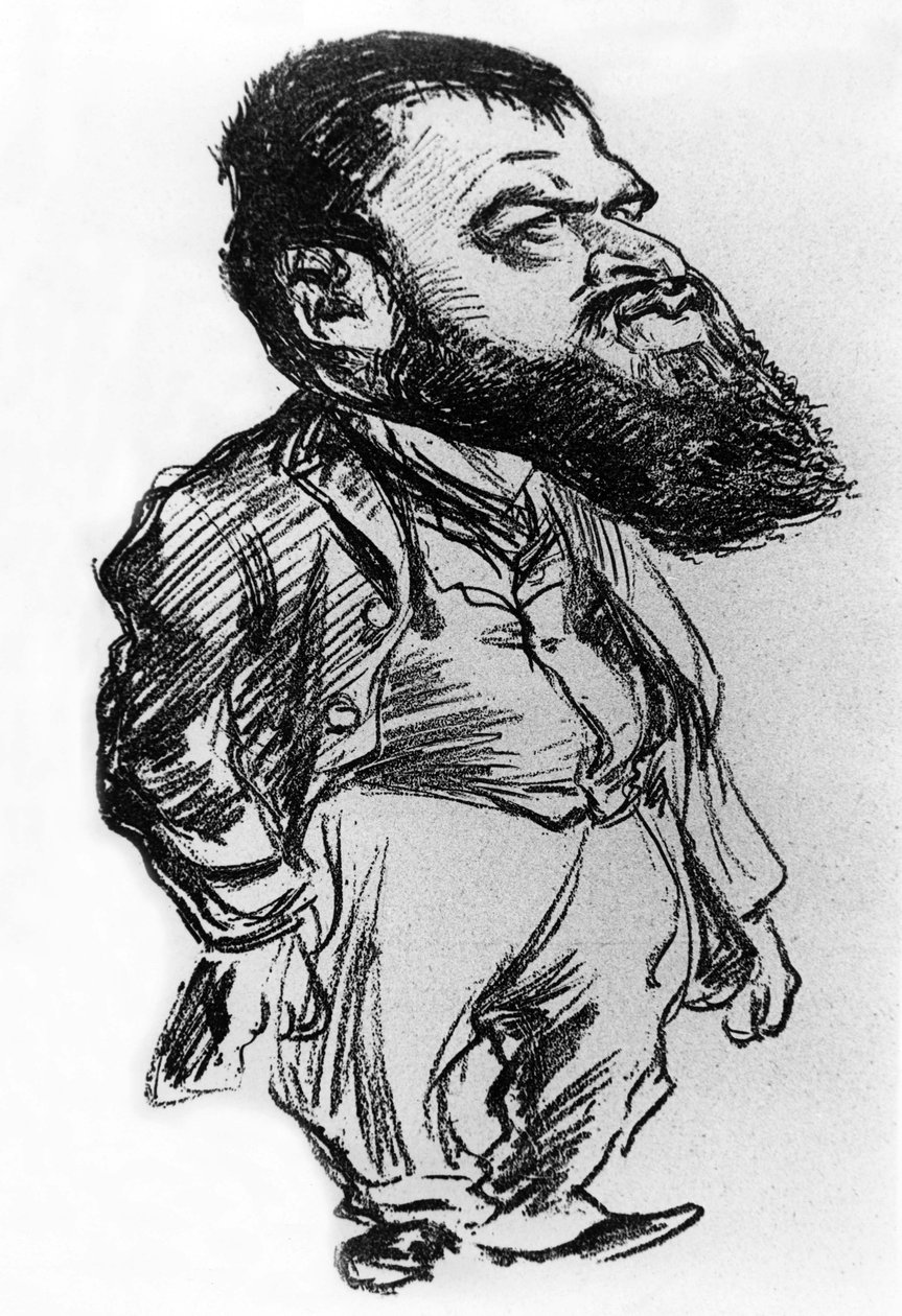 Tristan Bernard (1866-1947) fransk romanforfatter og dramatiker, karikatur av Charles Leandre av Charles Leandre