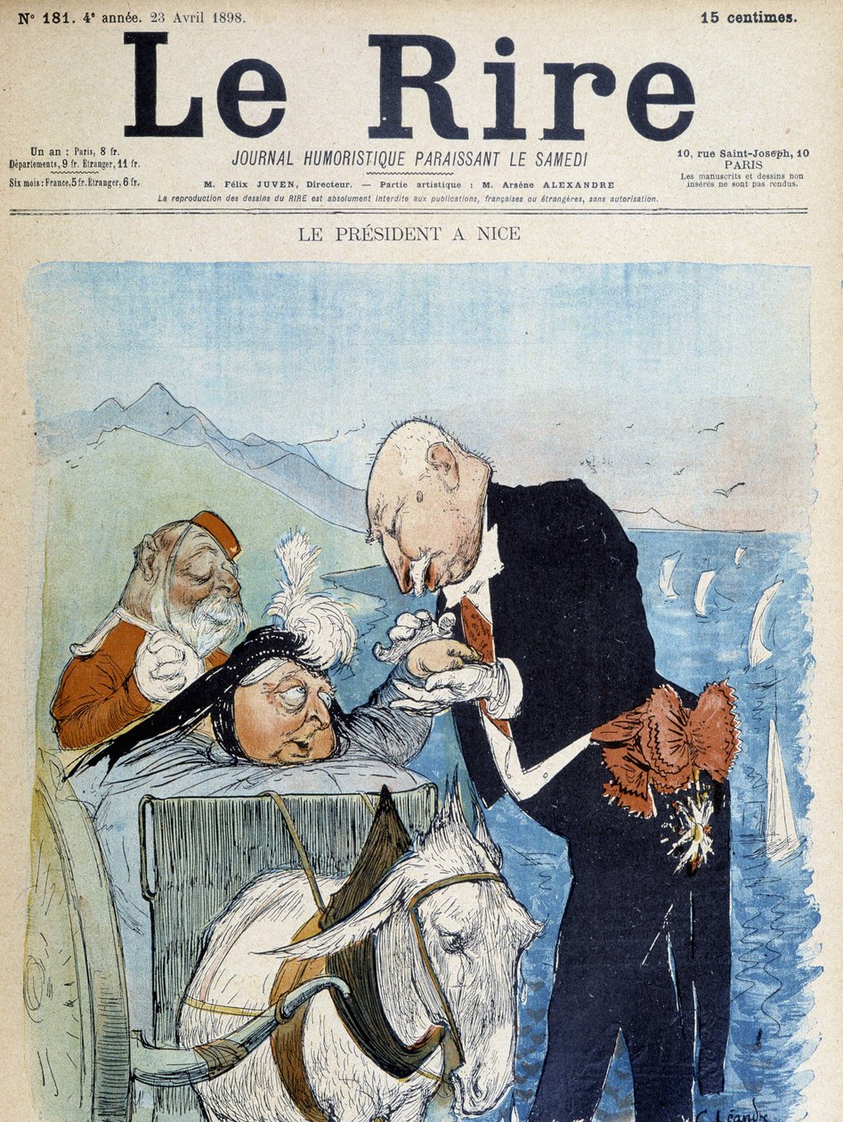 Victoria og Félix Faure i Nice - av Léandre, i "" Le Rire"" fra 23.04.1898 av Charles Leandre