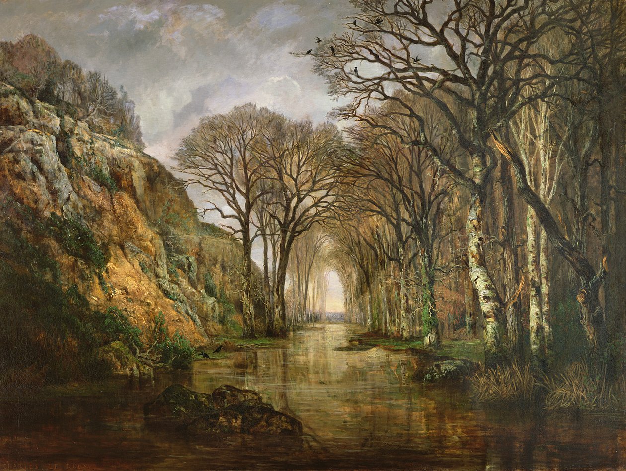 The Erdre, Winter, 1857 av Charles Leroux