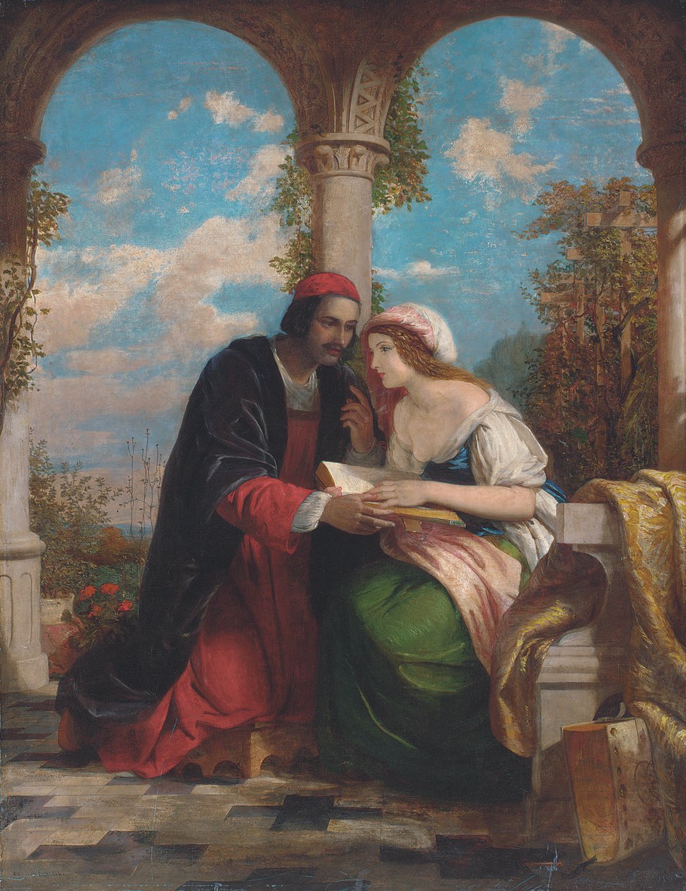 Abelard og Heloise på en terrasse av Charles Lock Eastlake