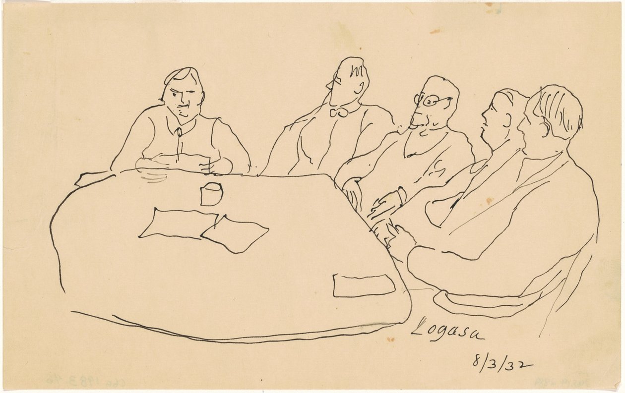 Menn ved et bord av Charles Logasa