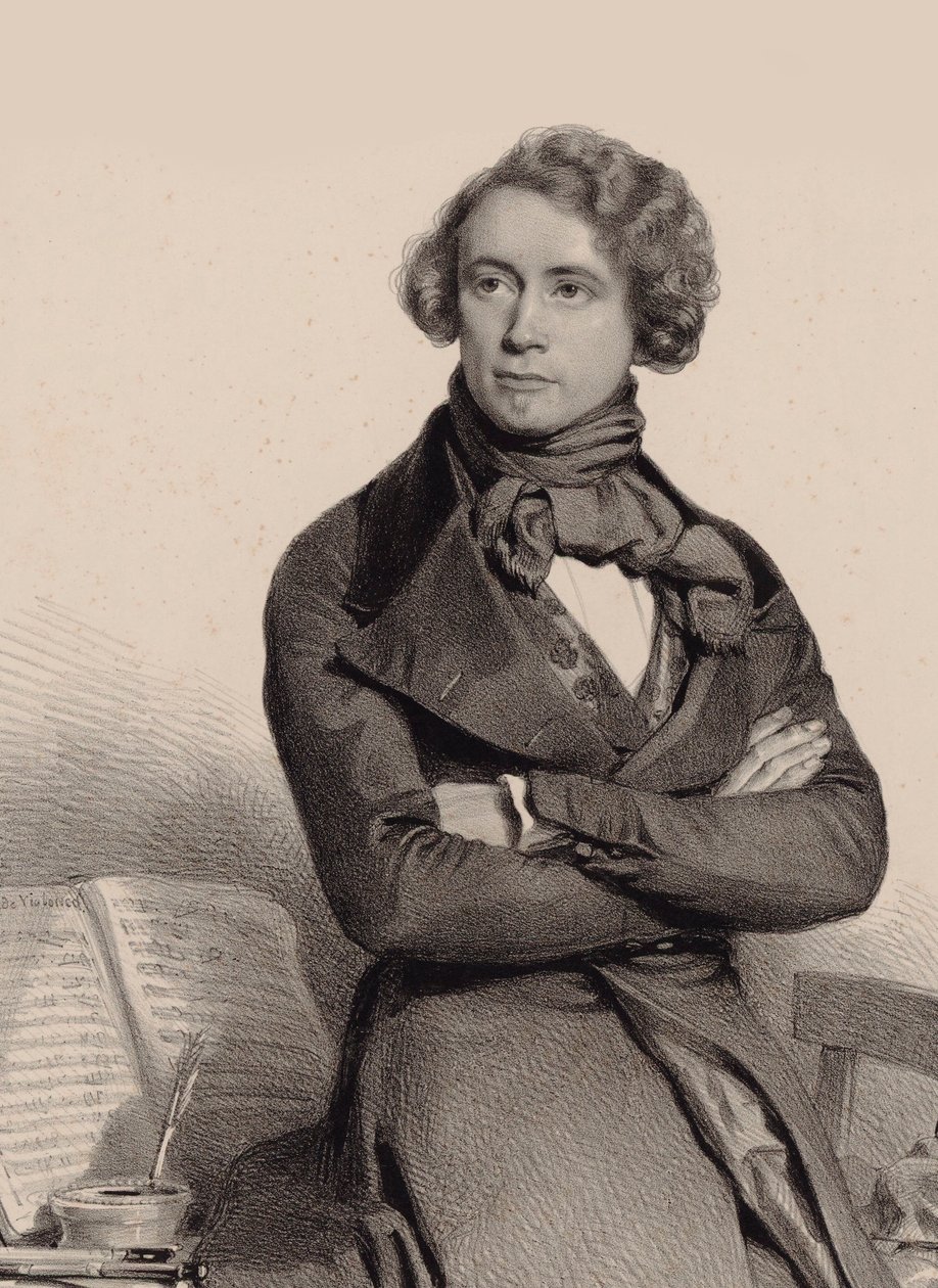 Portrett av cellisten og komponisten Adrien-François Servais 1807-1866, 1838. av Charles Louis Baugniet