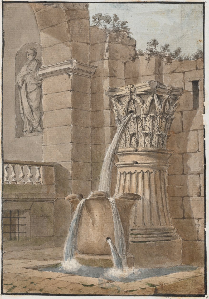 Fontene i en gårdsplass av Charles Louis Clerisseau