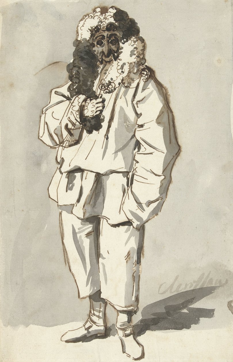 Roman Polichinelle i fastelavnskostyme av Charles Louis Clerisseau