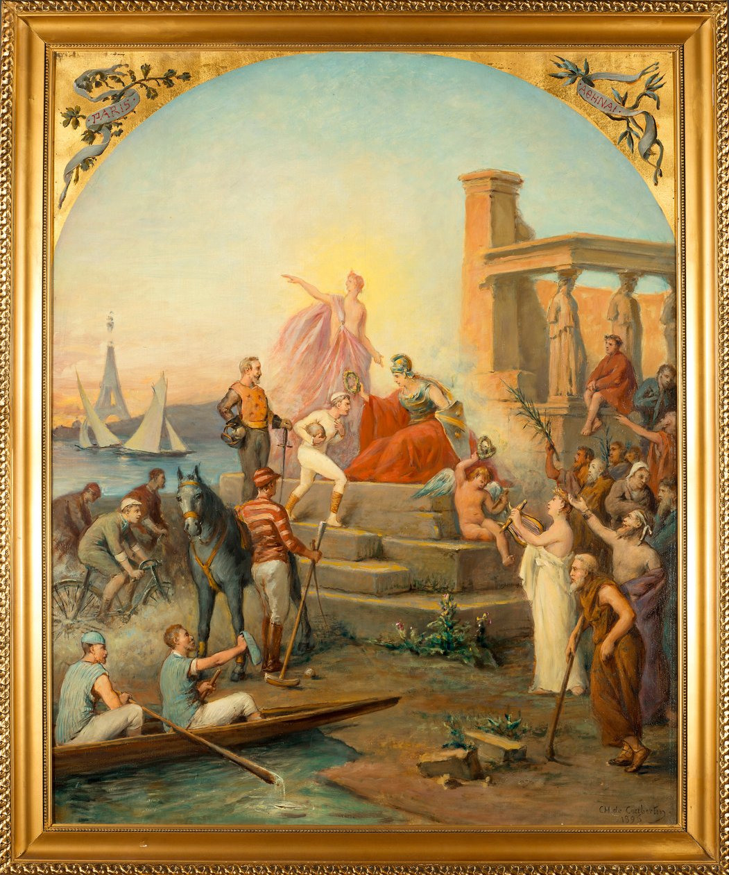 Allegory of Sports (Allegory of Sports) - Maleri av Charles Louis de Fredy, Baron de Coubertin (1822-1908), olje på lerret (97,5x80 cm) av Charles Louis Fredy de Coubertin
