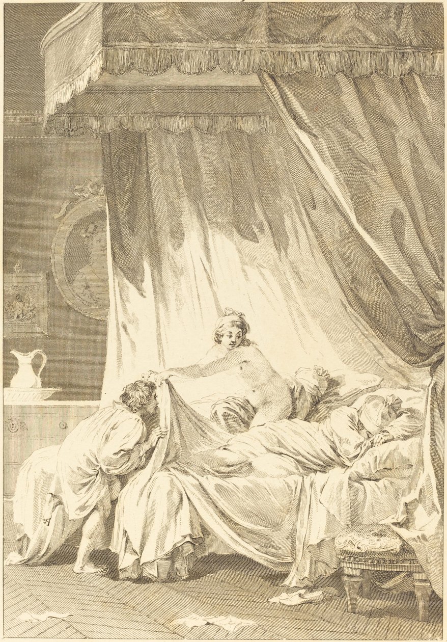 Mona Lisa: Sengen av Charles Louis Lingée after Jean Honoré Fragonard