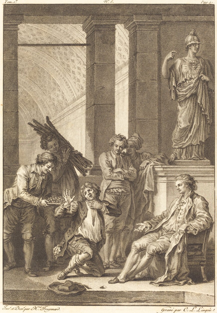Bonden av Charles Louis Lingée after Jean Honoré Fragonard