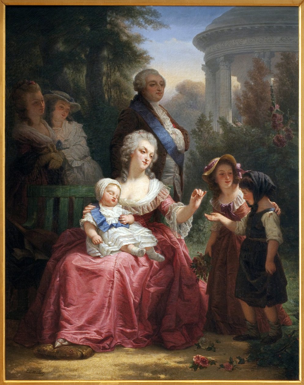 Den franske kongefamilien i Trianon, ca. 1860 av Charles Louis Lucien Muller