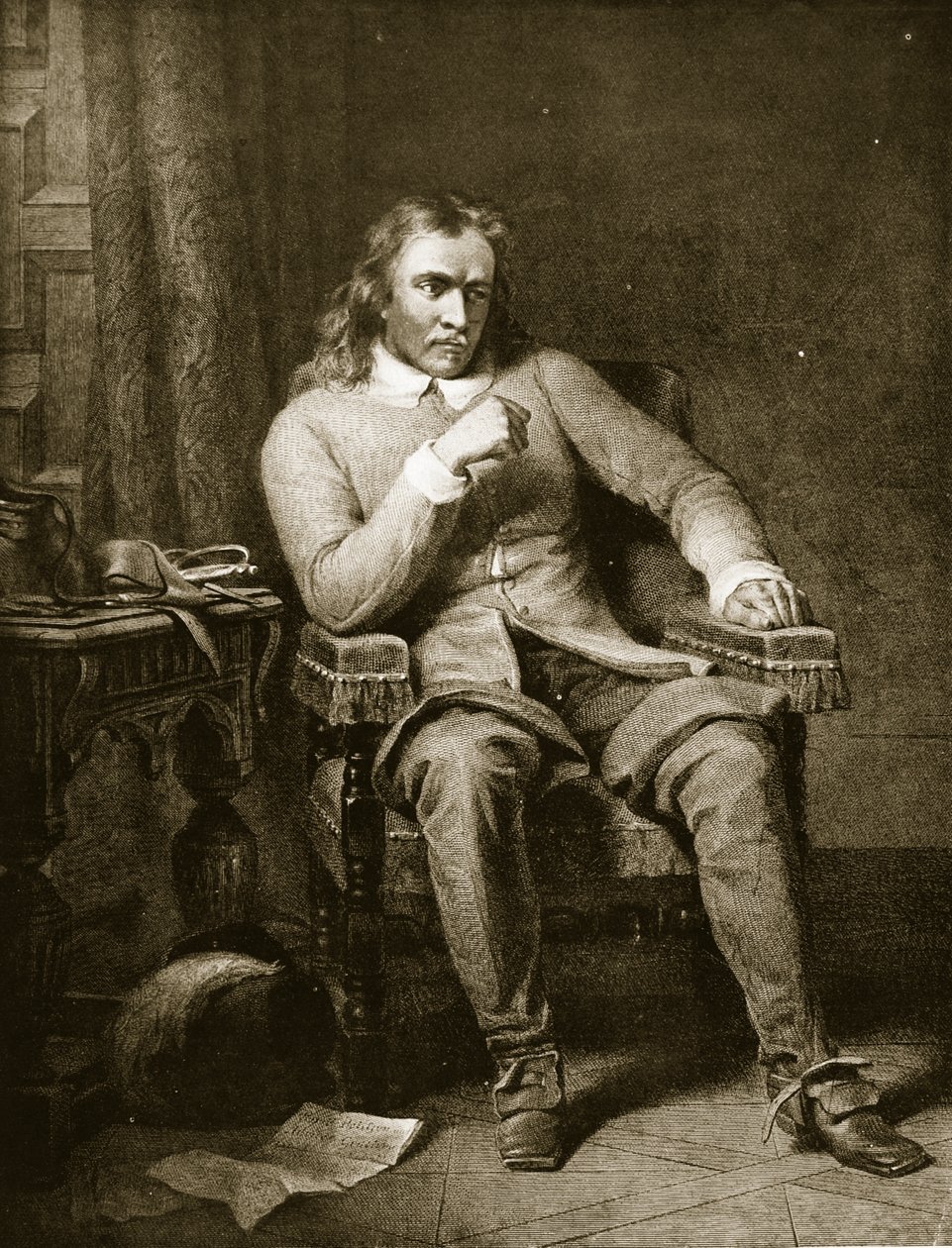 Portrett av Oliver Cromwell, illustrasjon fra 