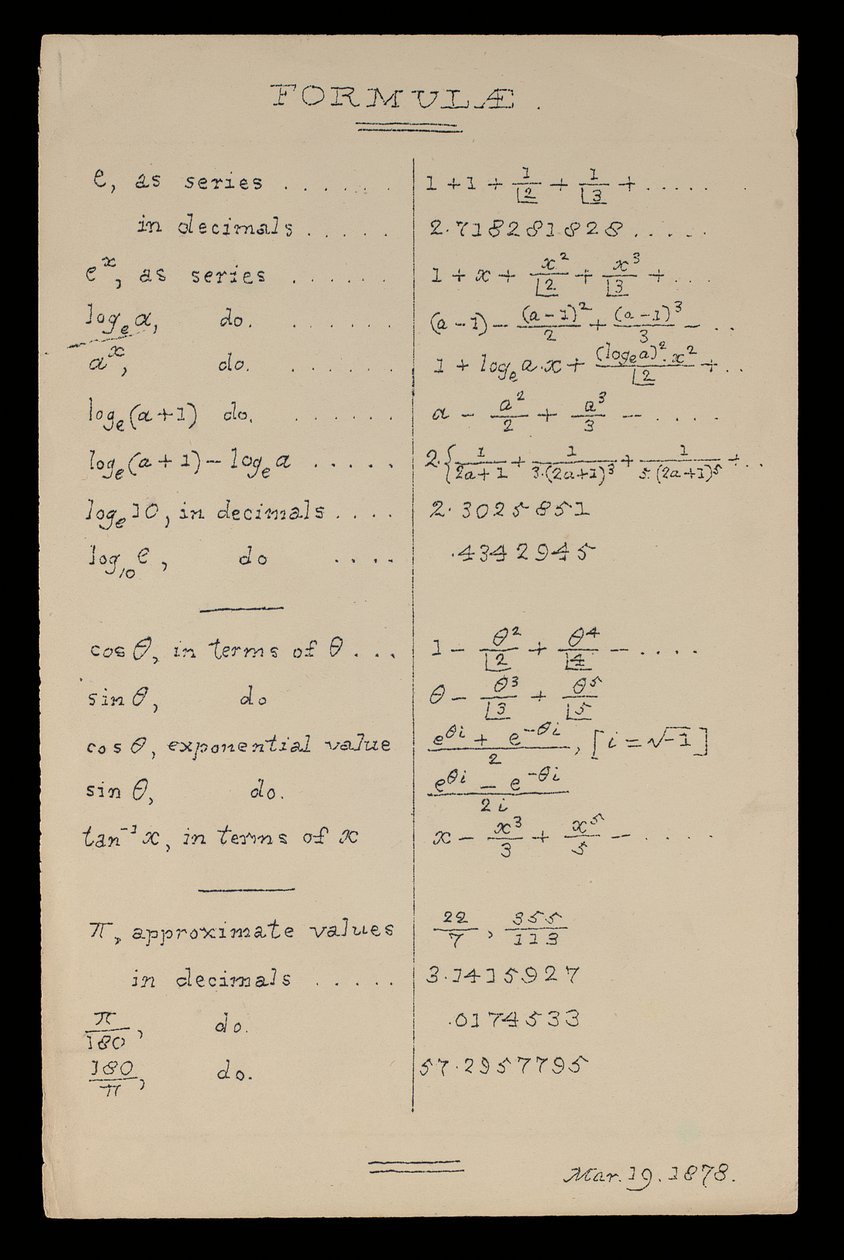 Formler, Oxford av Charles Lutwidge Dodgson