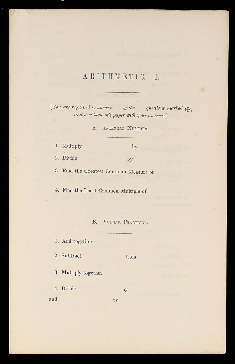 Arithmetic, Oxford University Press, ca. 1870 (trykk) av Charles Lutwidge Dodgson