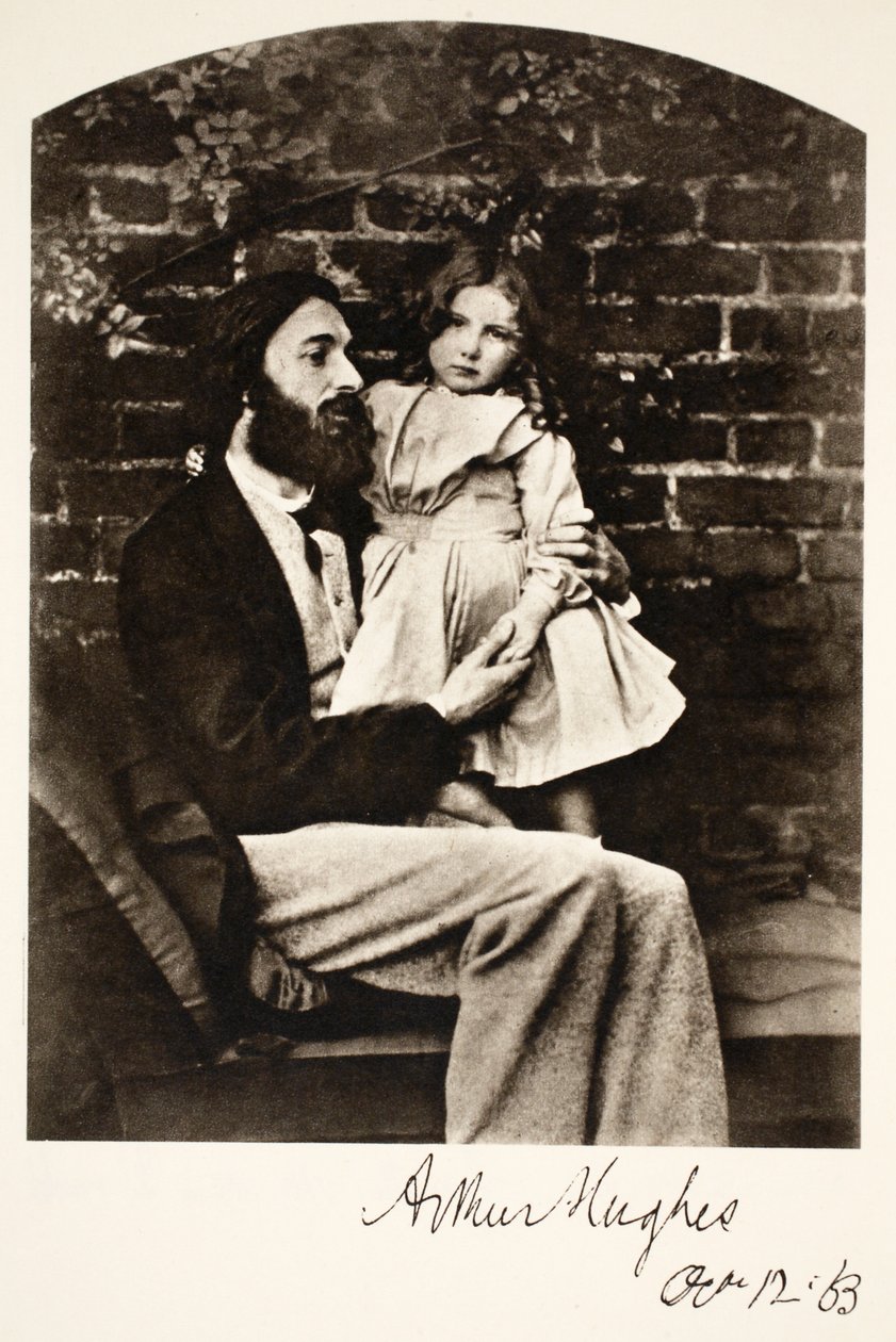 Arthur Hughes og hans datter Agnes, 12. oktober 1863 (sepia-bilde) av Charles Lutwidge Dodgson
