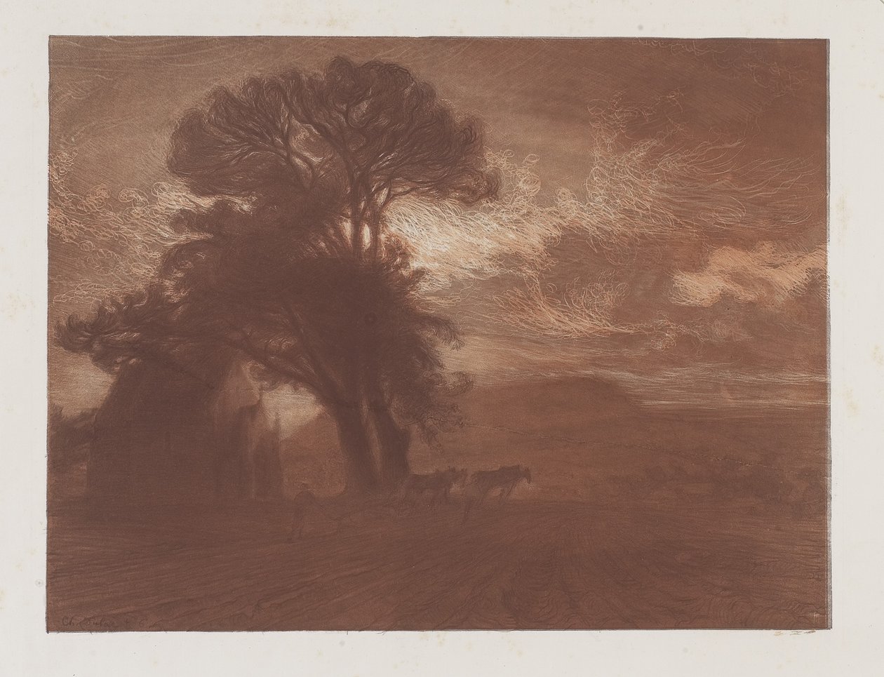 Kapellet i Minerville, plate VI fra Songs of the Creatures av Charles Marie Dulac