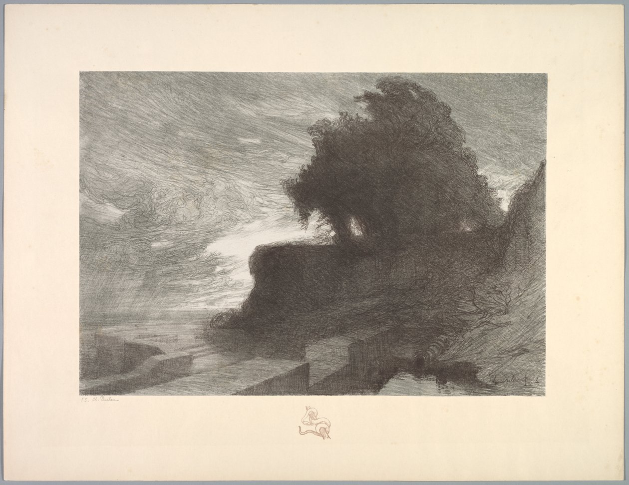 Suite av landskap: Landskap, Plate 4, Note, Snake av Charles Marie Dulac