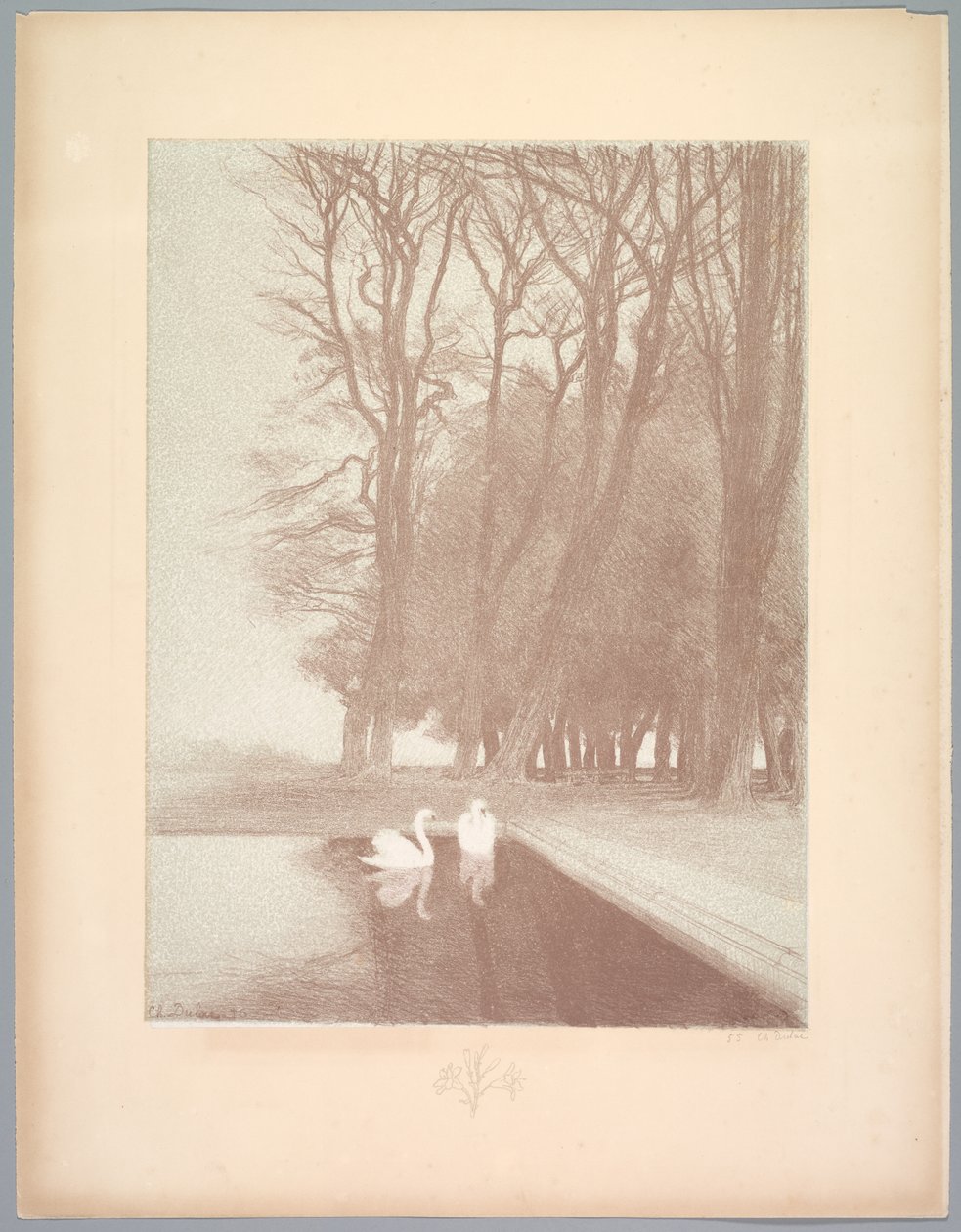Suite of Landscapes: Landscape, Plate 6, Note, Lilies, 1892-1893. av Charles Marie Dulac