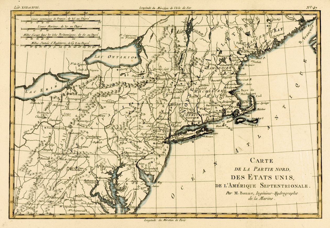 Nordøstkysten av Amerika, fra 