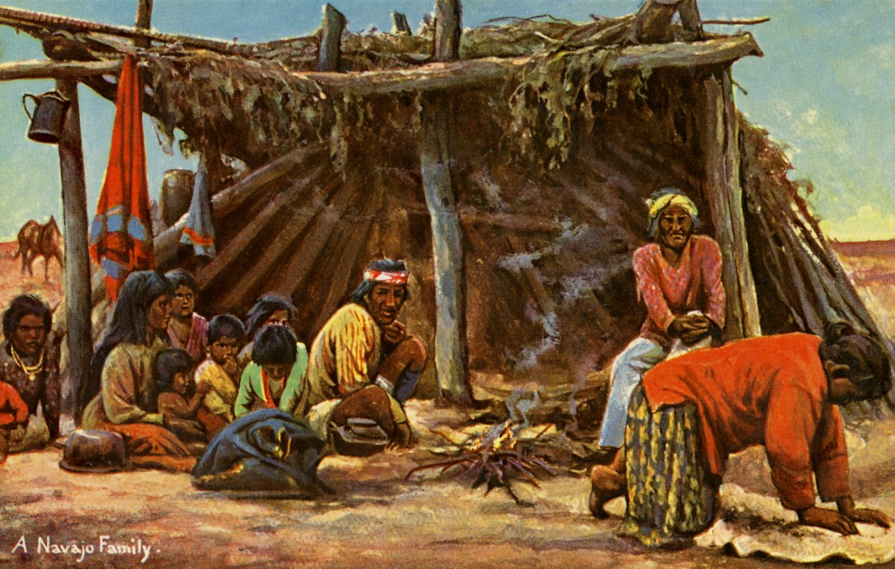 En Navajo-familie av Charles Marion Russell